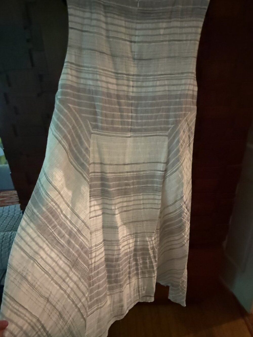 Lafayette 148 striped asymetrical dress linen blend plus sized - Picture 2 of 7